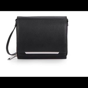 Vince Camuto Anika Crossbody Black Leather Gold HW